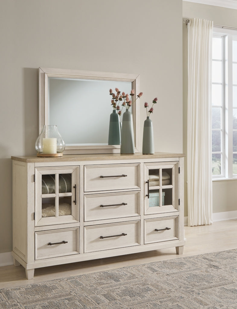 Shaybrock King Panel Bed, Dresser and Mirror