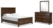 Danabrin Queen Panel Bed with Mirrored Dresser