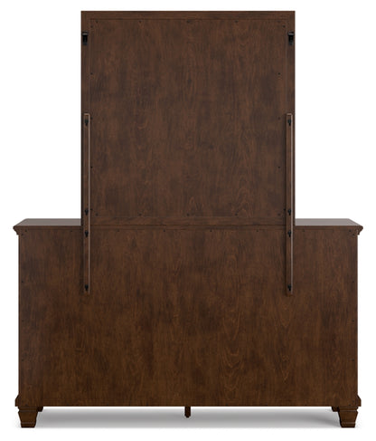 Danabrin California King Panel Bed with Mirrored Dresser and Chest