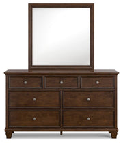 Danabrin California King Panel Bed with Mirrored Dresser