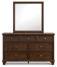 Danabrin Full Panel Bed with Mirrored Dresser and Chest