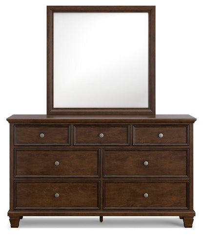 Danabrin Full Panel Bed with Mirrored Dresser