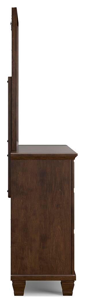 Danabrin California King Panel Bed with Mirrored Dresser