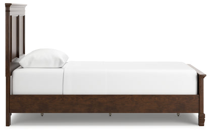 Danabrin Twin Panel Bed with Mirrored Dresser and Chest