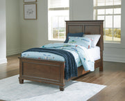 Danabrin Twin Panel Bed with Mirrored Dresser