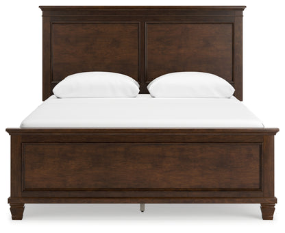 Danabrin Queen Panel Bed with Mirrored Dresser, Chest and Nightstand