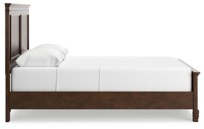 Danabrin Queen Panel Bed with Mirrored Dresser and Chest