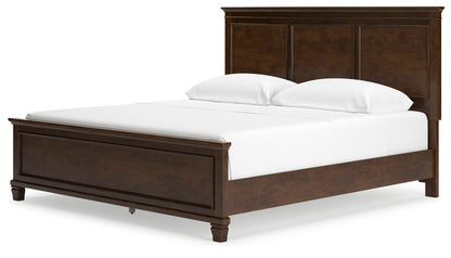 Danabrin King Panel Bed with Mirrored Dresser and Nightstand
