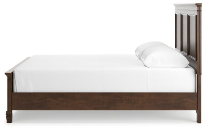 Danabrin King Panel Bed with Mirrored Dresser and Nightstand