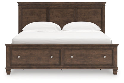 Danabrin California King Panel Storage Bed, Dresser and Mirror