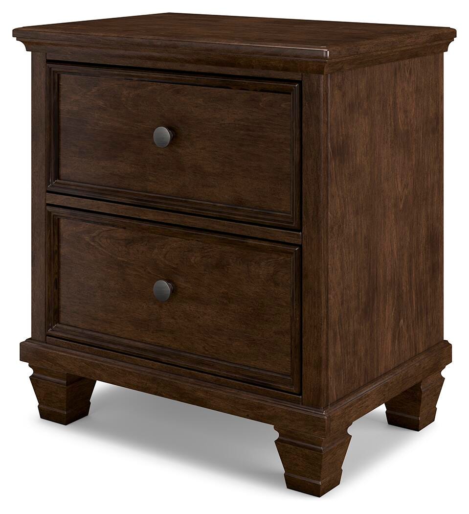 Danabrin King Panel Bed with Mirrored Dresser and Nightstand