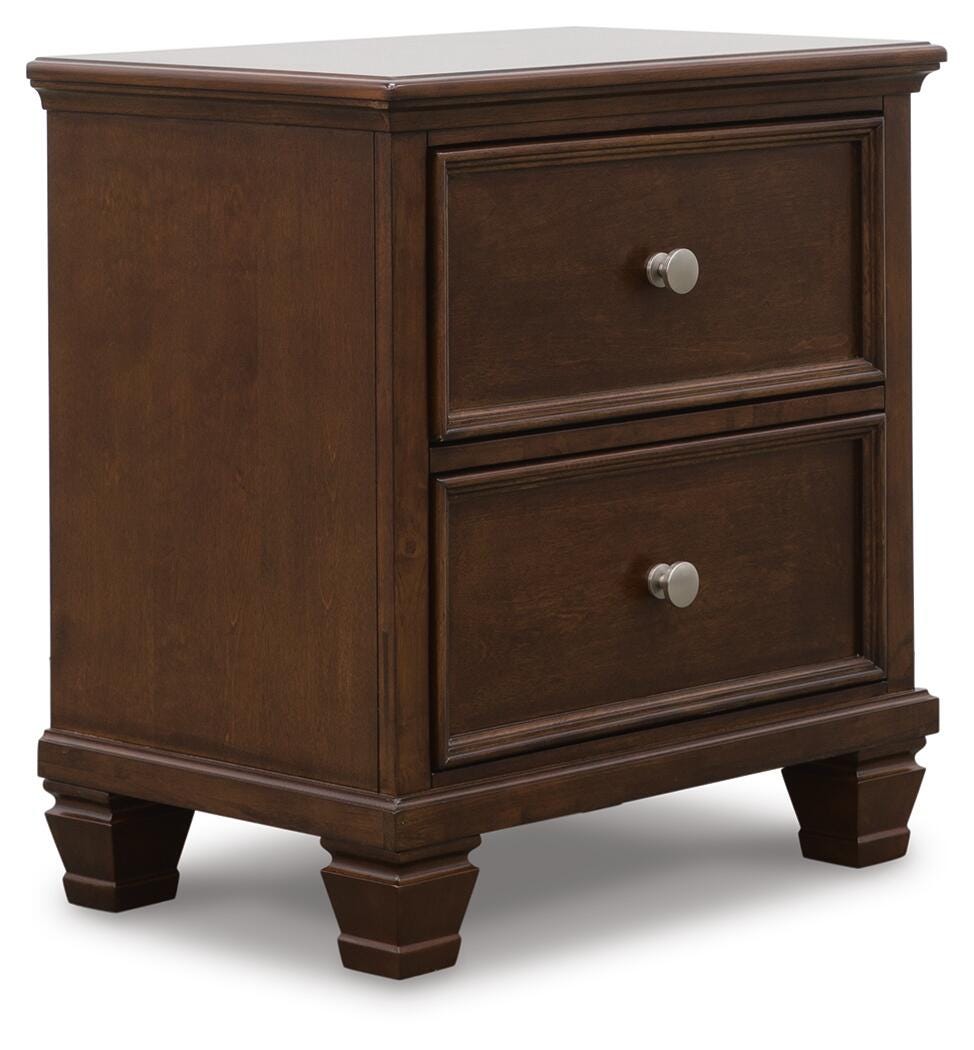 Danabrin King Panel Bed with Mirrored Dresser and Nightstand