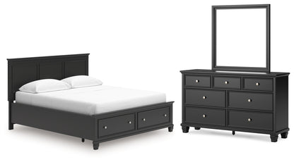 Lanolee California King Panel Storage Bed, Dresser and Mirror
