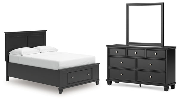 Lanolee Full Panel Storage Bed, Dresser and Mirror