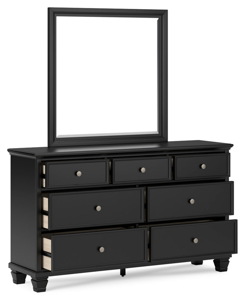 Lanolee King Panel Storage Bed, Dresser and Mirror