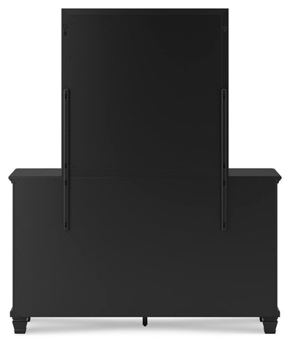 Lanolee Queen Panel Storage Bed, Dresser, Mirror and Nightstand