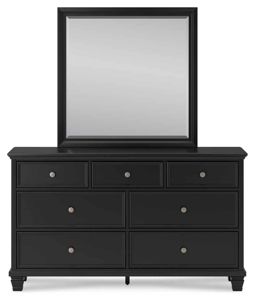 Lanolee Queen Panel Storage Bed, Dresser and Mirror