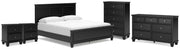 Lanolee California King Panel Bed, Dresser, Chest and 2 Nightstands