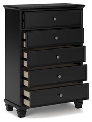 Lanolee California King Panel Bed, Dresser, Chest and 2 Nightstands