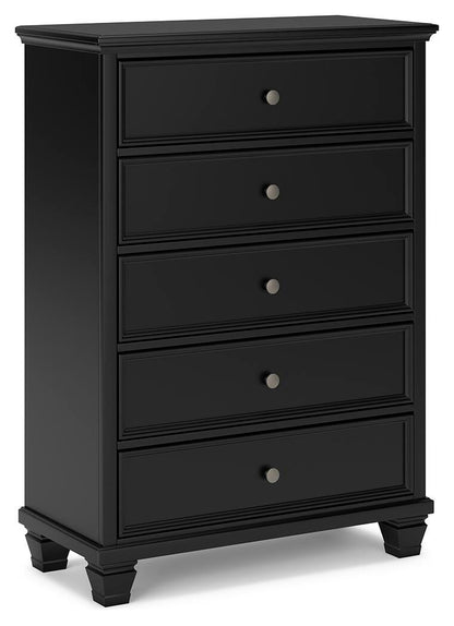 Lanolee California King Panel Bed, Dresser, Chest and 2 Nightstands