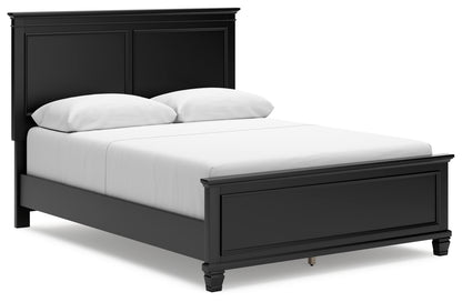 Lanolee Queen Panel Bed with Mirrored Dresser and Nightstand