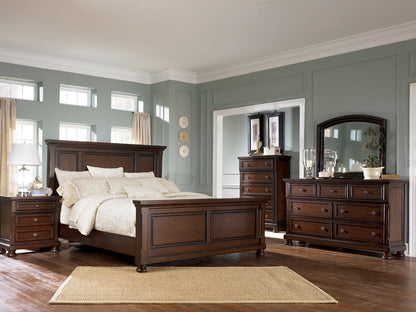 Porter King Panel Bed with Mirrored Dresser, Chest and Nightstand