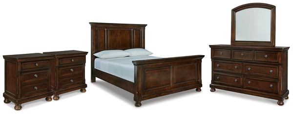 Porter Queen Panel Bed, Dresser, Mirror and 2 Nightstands