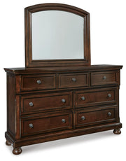 Porter California King Panel Bed with Mirrored Dresser and Chest