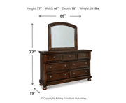 Porter Queen Panel Bed with Mirrored Dresser and Chest