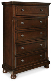 Porter King Panel Bed with Mirrored Dresser, Chest and Nightstand
