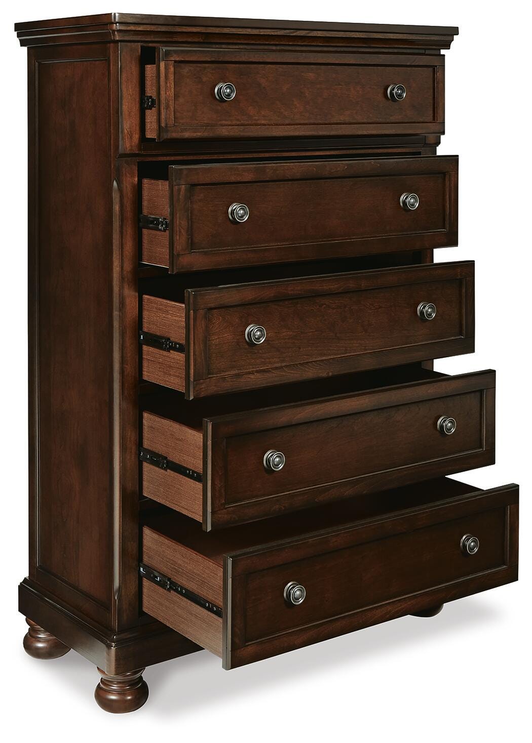 Porter King Panel Bed with Mirrored Dresser, Chest and Nightstand