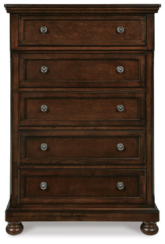 Porter King Panel Bed with Mirrored Dresser, Chest and Nightstand