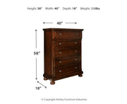 Porter Queen Panel Bed with Mirrored Dresser, Chest and Nightstand