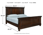 Porter California King Panel Bed with Mirrored Dresser and Chest
