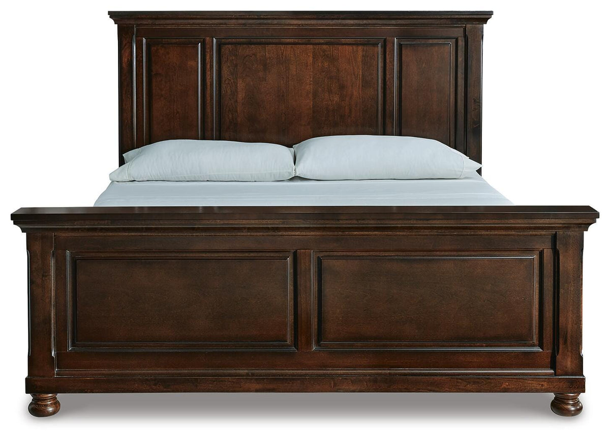 Porter King Panel Bed with Mirrored Dresser, Chest and Nightstand