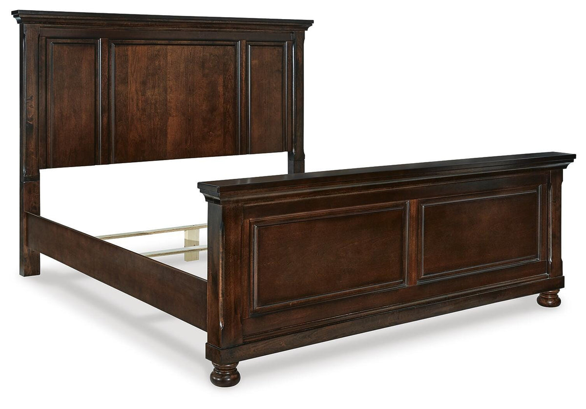 Porter California King Panel Bed with Mirrored Dresser and Chest