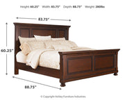 Porter King Panel Bed with Mirrored Dresser, Chest and Nightstand