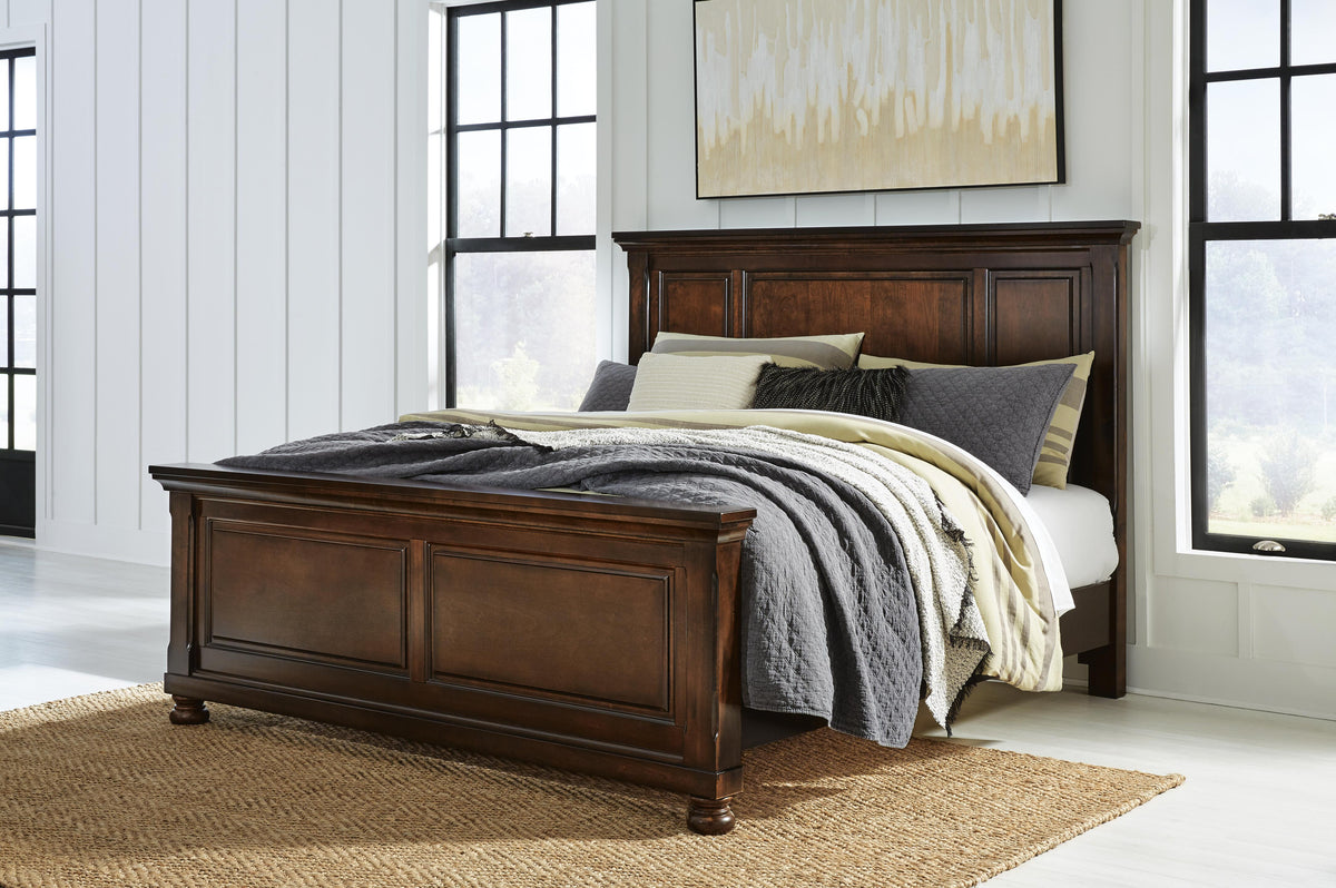Porter King Panel Bed with Mirrored Dresser, Chest and Nightstand