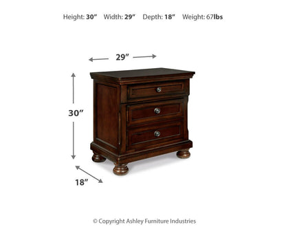 Porter King Panel Bed with Mirrored Dresser, Chest and Nightstand