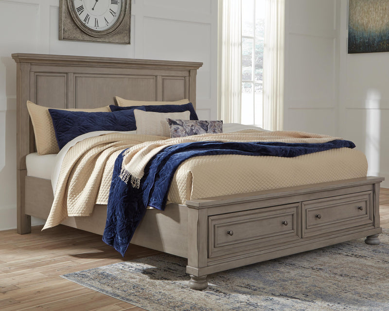 Lettner Queen Panel Storage Bed, Dresser, Mirror and Nightstand