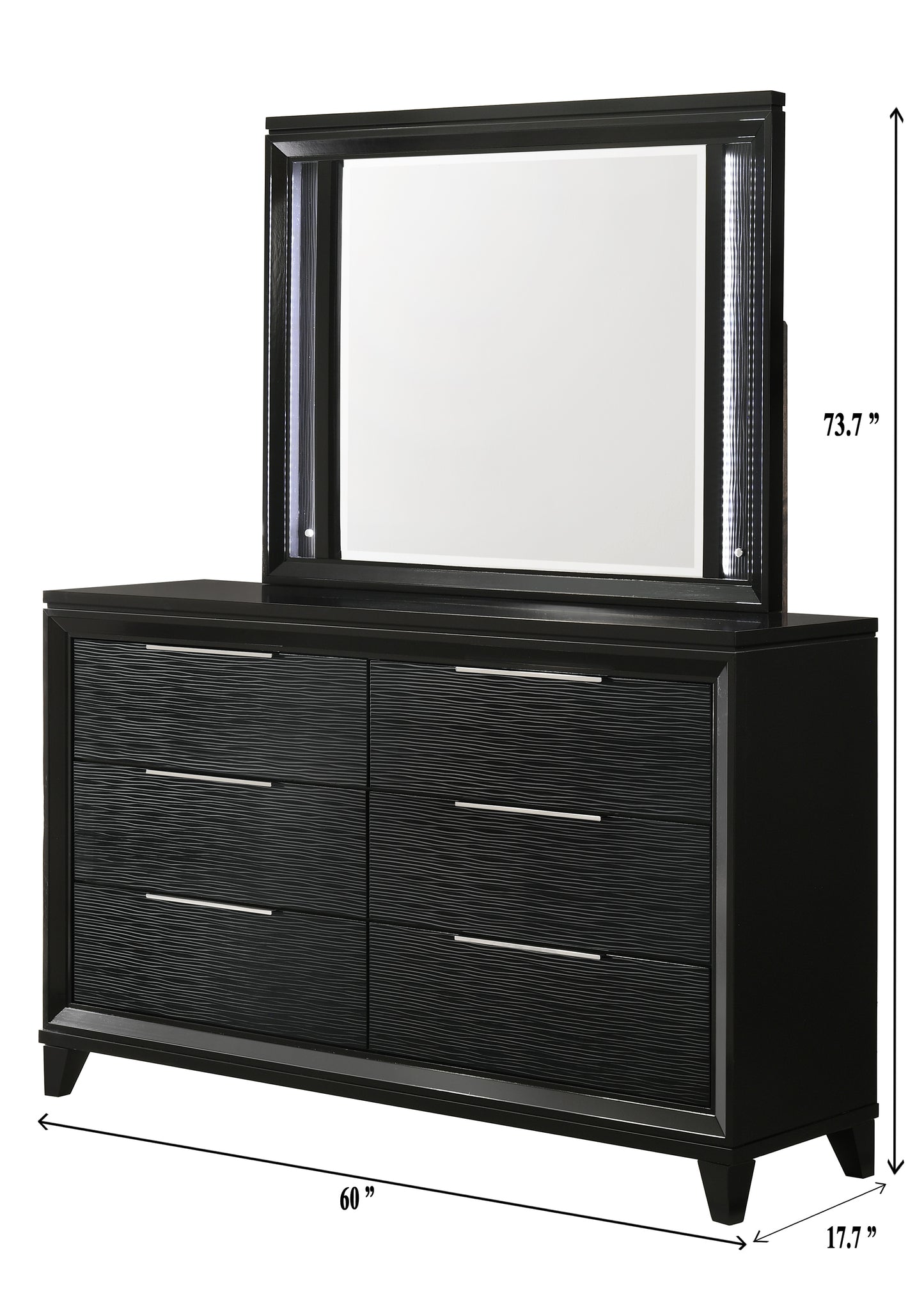 Cressida Led Dresser Mirror Black