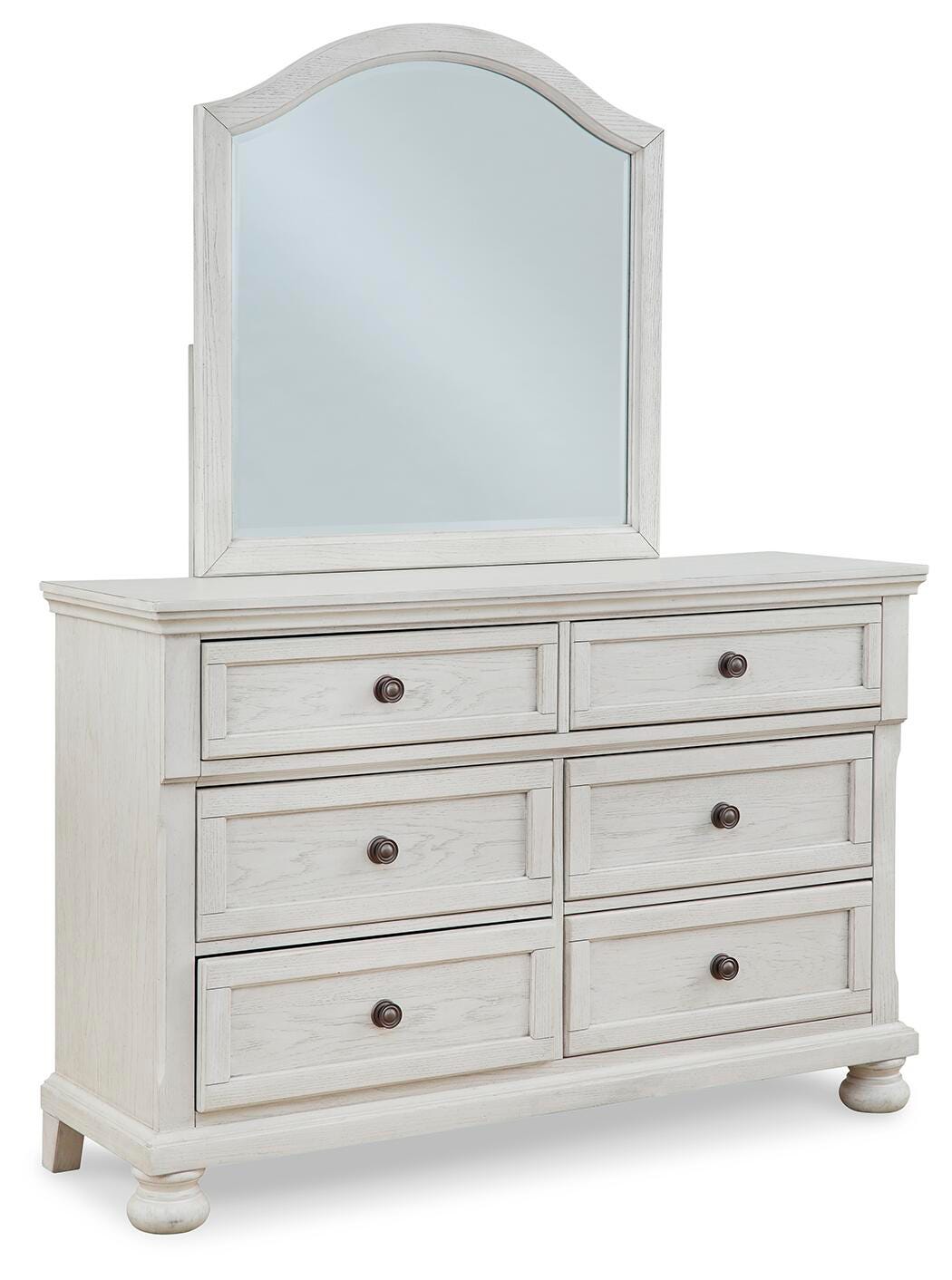 Robbinsdale Twin Sleigh Storage Bed. Dresser, Mirror and Nightstand