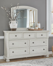Robbinsdale Queen Sleigh Bed with Storage with Mirrored Dresser
