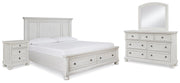 Robbinsdale Queen Panel Storage Bed. Dresser, Mirror and Nightstand