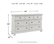 Robbinsdale California King Sleigh Bed with Storage with Mirrored Dresser