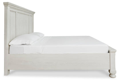 Robbinsdale Queen Panel Storage Bed. Dresser, Mirror and Nightstand