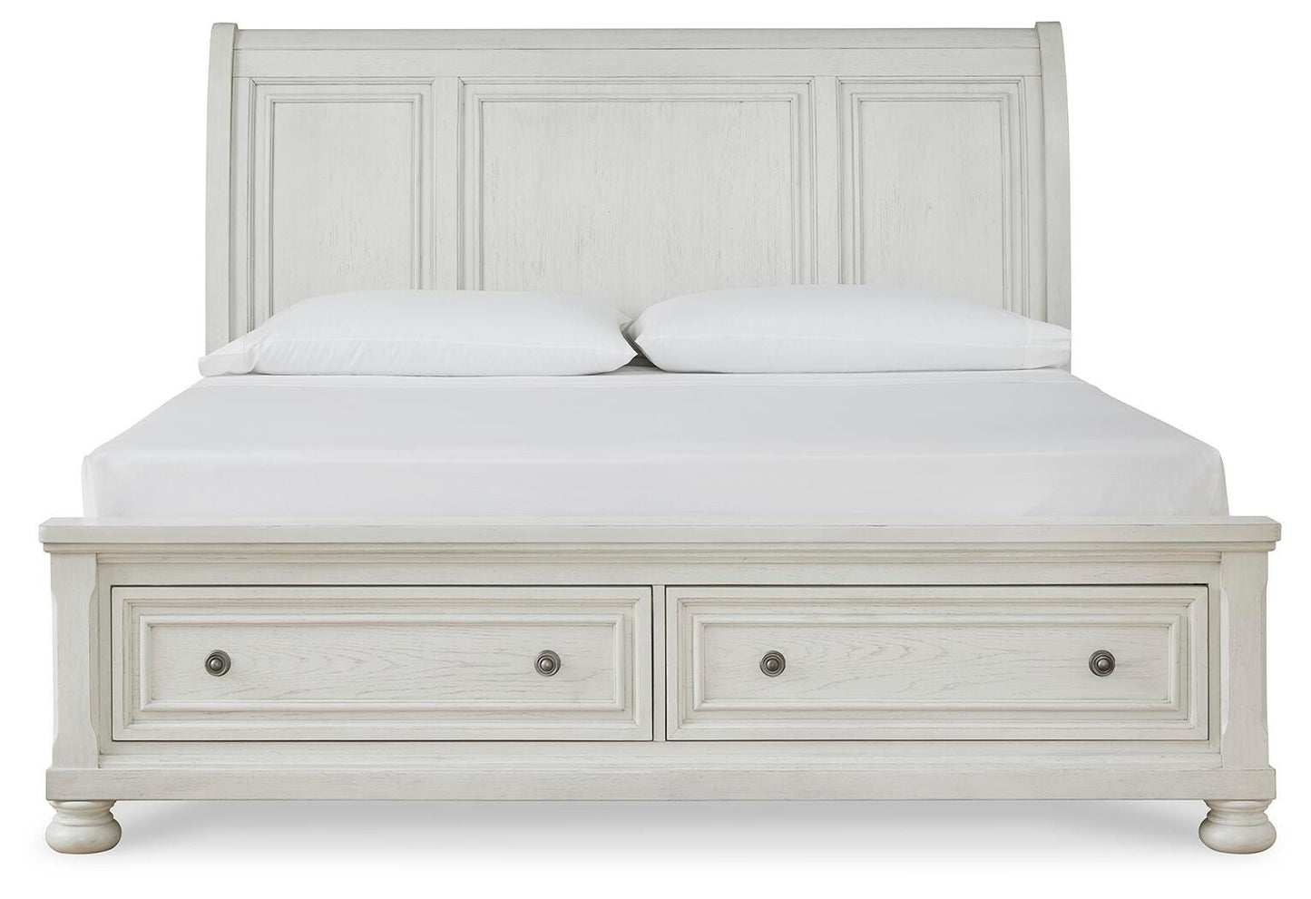 Robbinsdale Queen Sleigh Bed with Storage with Mirrored Dresser