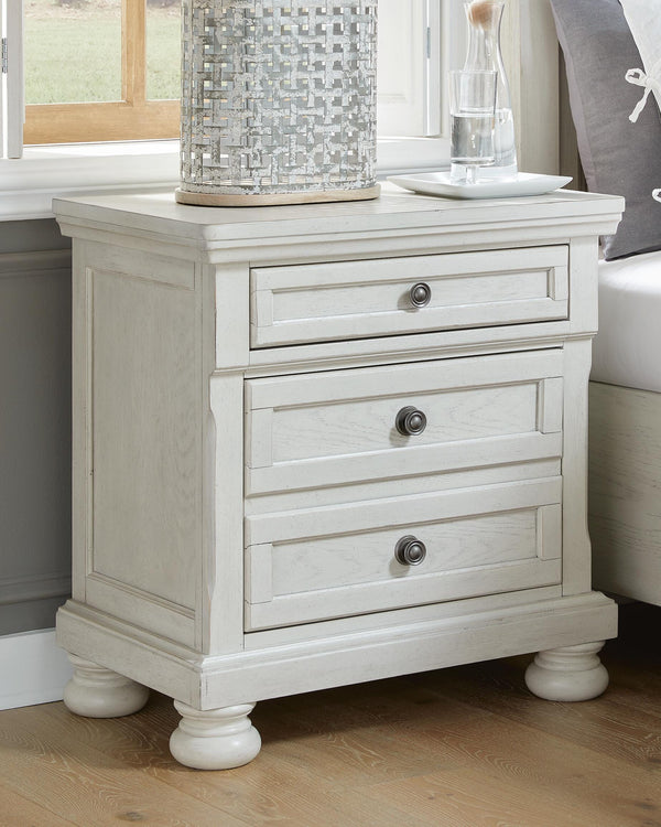 Robbinsdale Queen Panel Storage Bed. Dresser, Mirror and Nightstand