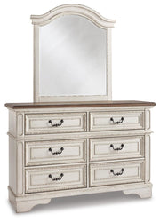 Realyn Twin Panel Bed with Mirrored Dresser