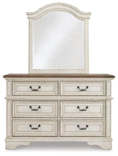 Realyn Full Panel Bed with Mirrored Dresser and Chest